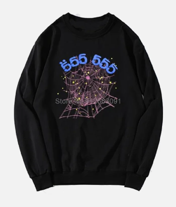 Sp5der Angel Number Sweatshirt Black 1.webp