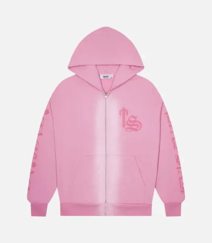 Sudadera con capucha Trapstar Script Spray Rosa 2.webp